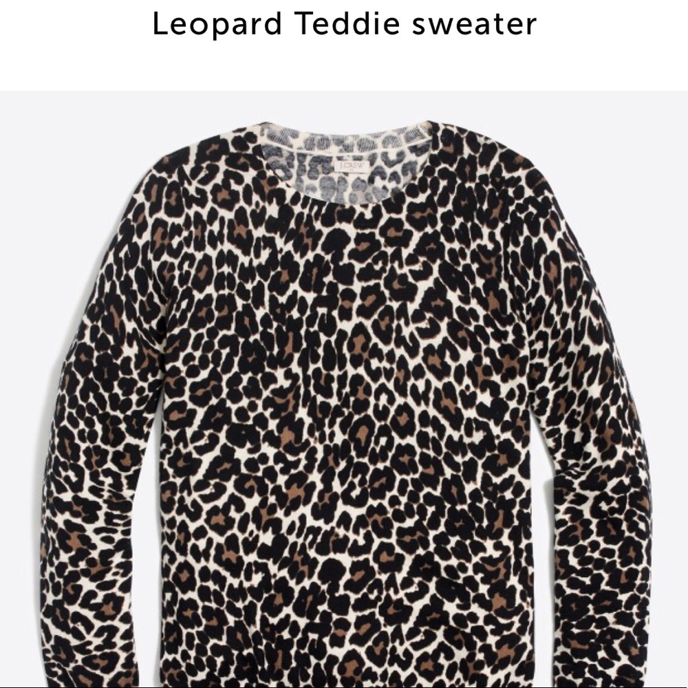 Jcrew Teddie sweater leopard print